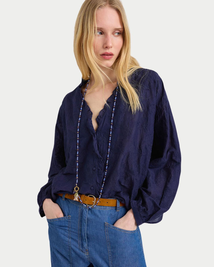 Camicia Rios in voile ricamato