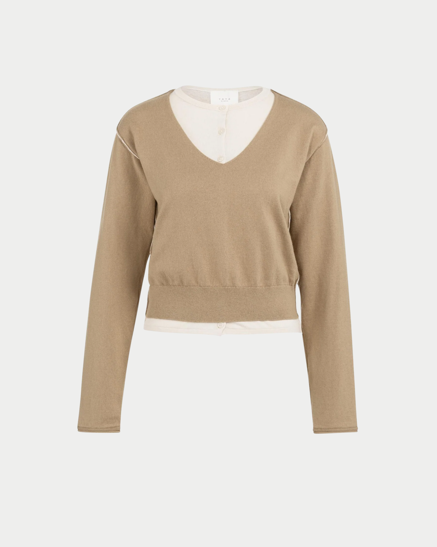 Maglia con scollo a contrasto