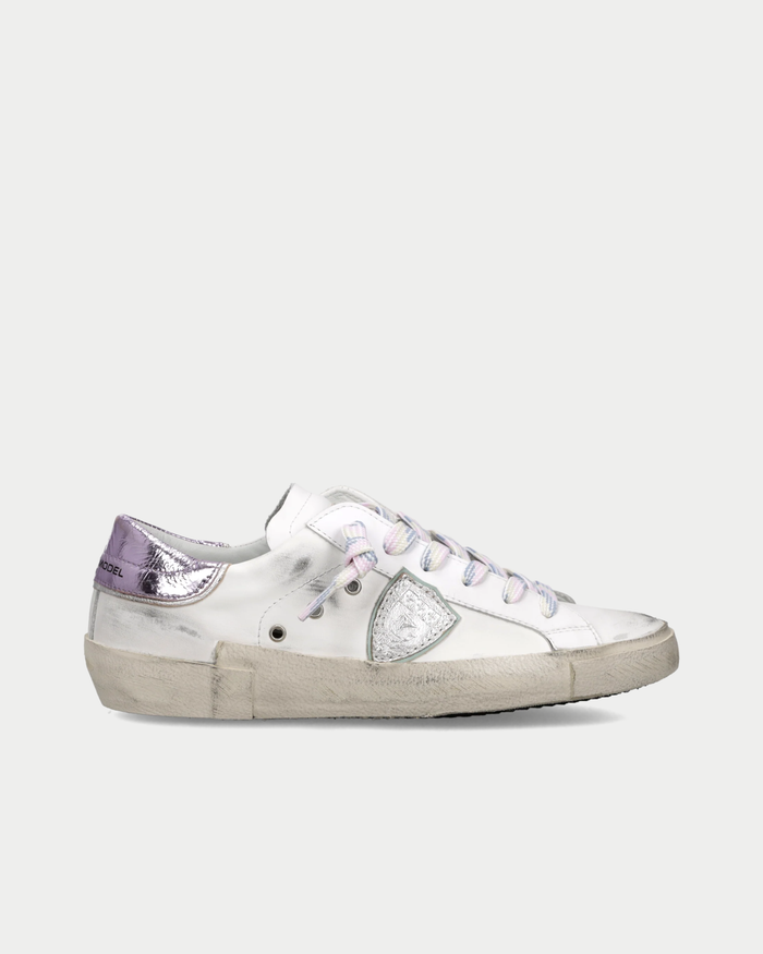 Sneakers Prsx Donna, Bianco Lilla metallizzato