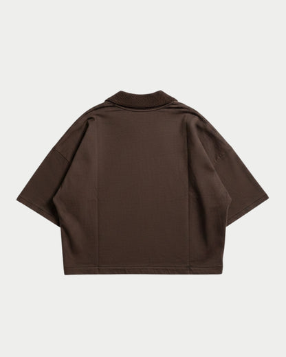 T-Shirt Polo in Jersey Crochet