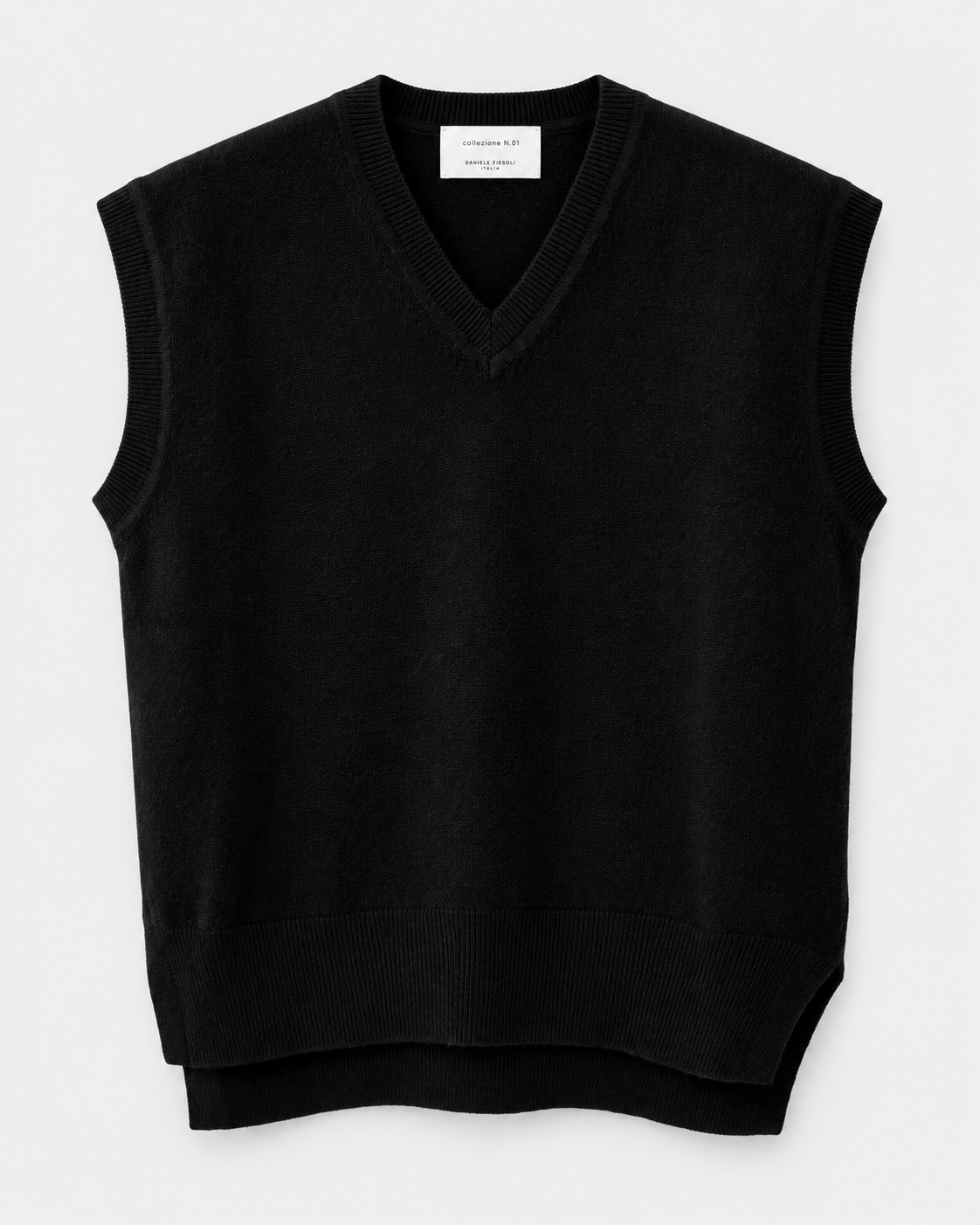 Vest, shaved, cashmere blend, yarn-dyed