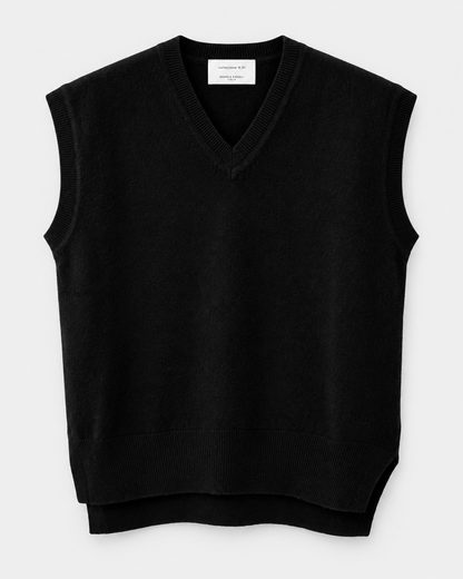Vest, shaved, cashmere blend, yarn-dyed