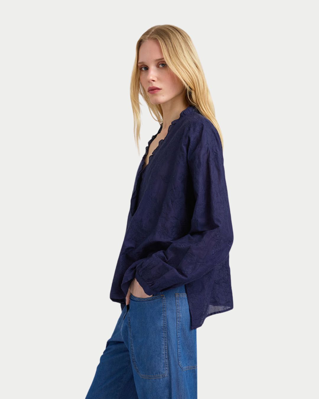 Rios embroidered voile shirt
