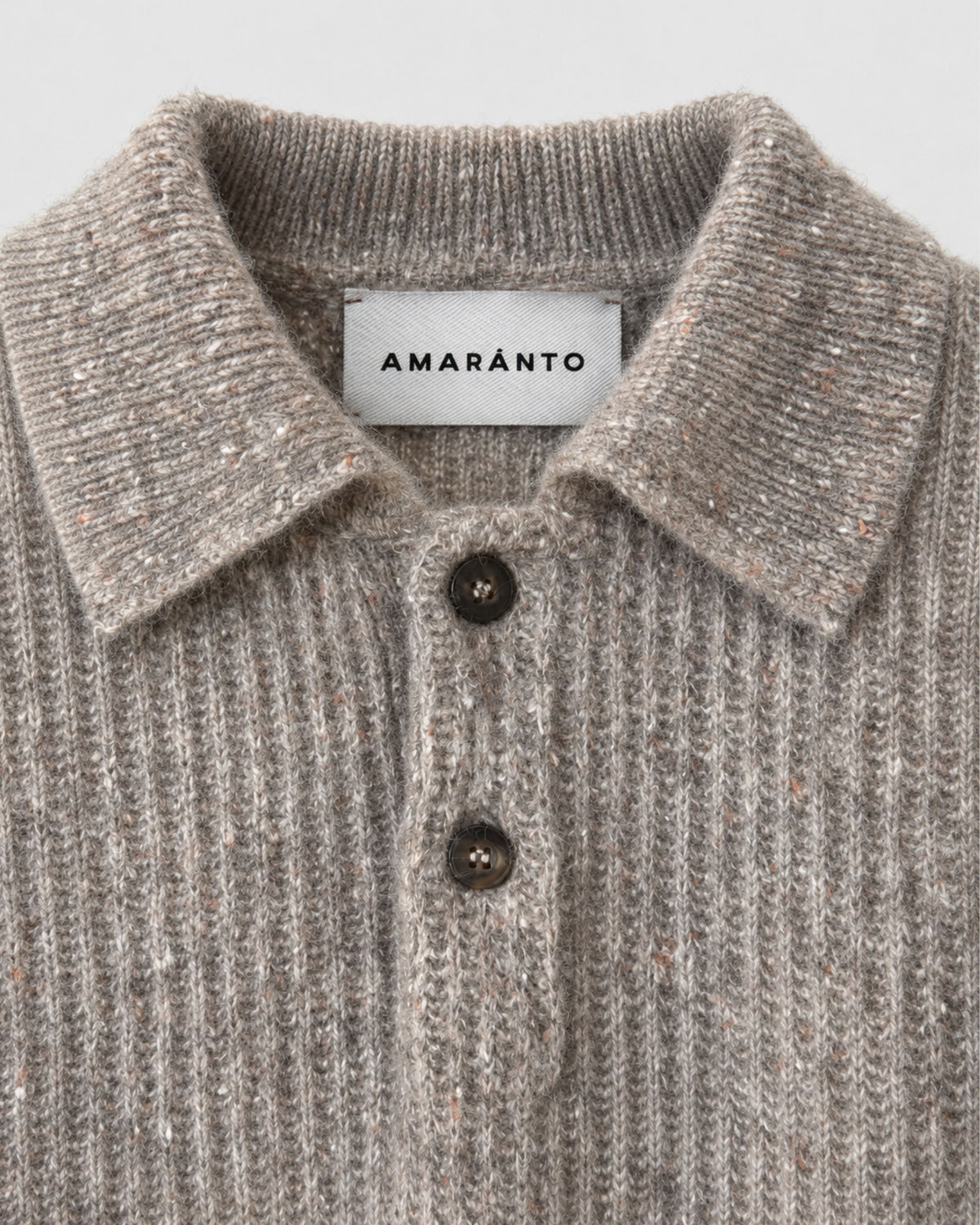 Alpaca and silk polo shirt