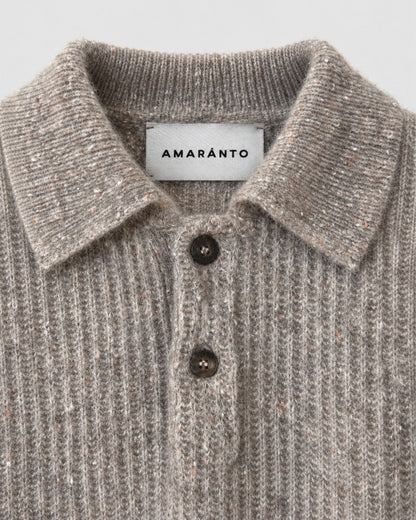 Alpaca and silk polo shirt