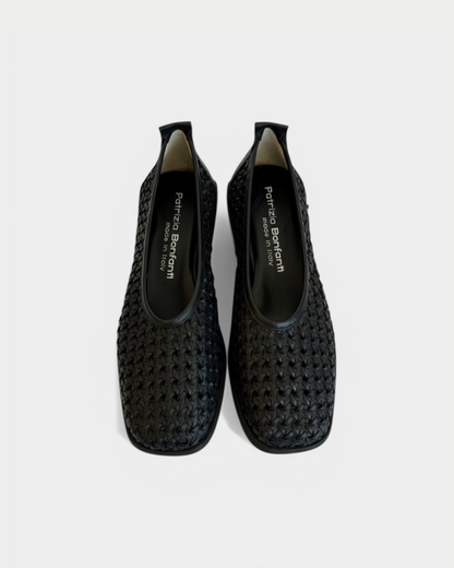 Geflochtene Ballerinas aus Leder