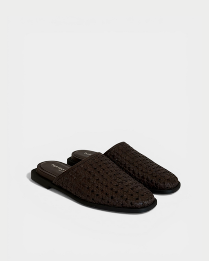 Sabot in pelle intrecciata