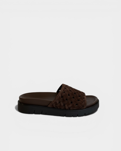 Sabot brianna platform in suede traforato