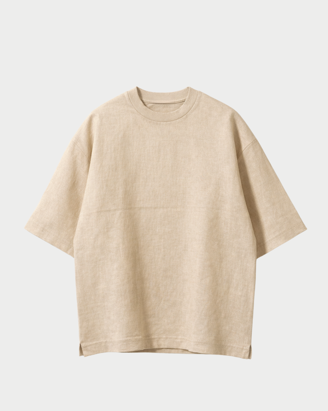 Oversize-Leinen-T-Shirt