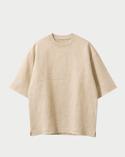Oversize-Leinen-T-Shirt