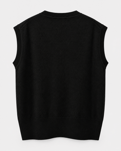 Vest, shaved, cashmere blend, yarn-dyed