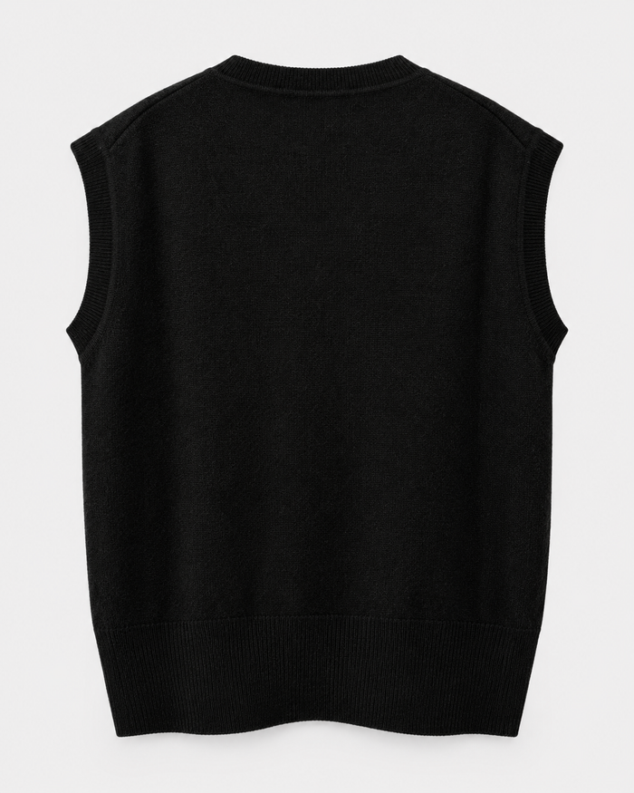 Gilet, rasato, misto cashmere, tinto filo