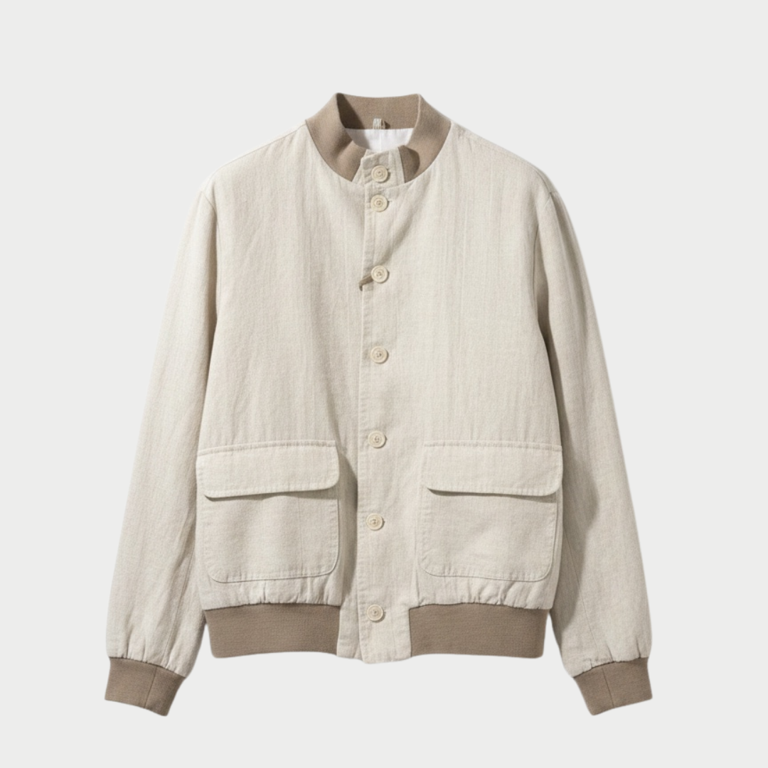 Giacca bomber in lino e cotone