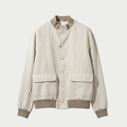 Giacca bomber in lino e cotone