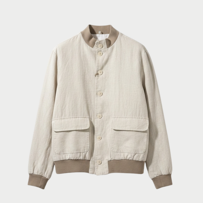 Giacca bomber in lino e cotone