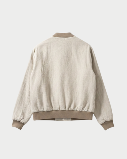 Giacca bomber in lino e cotone