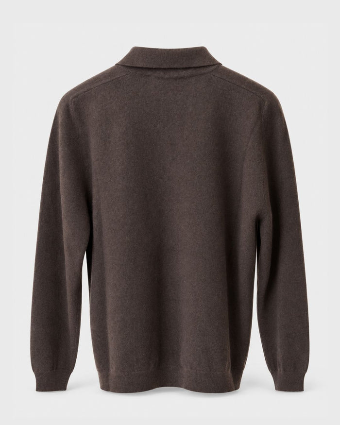 Woll-Poloshirt mit Reißverschluss