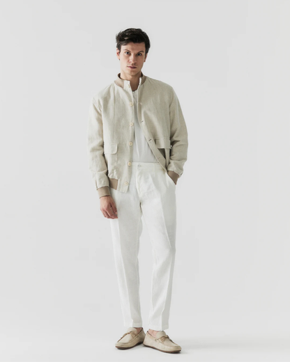Giacca bomber in lino e cotone