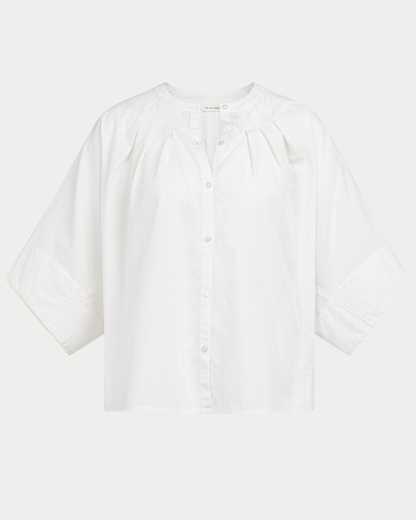 Camicia con maniche ampie e dettagli plissé