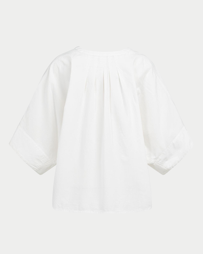 Camicia con maniche ampie e dettagli plissé