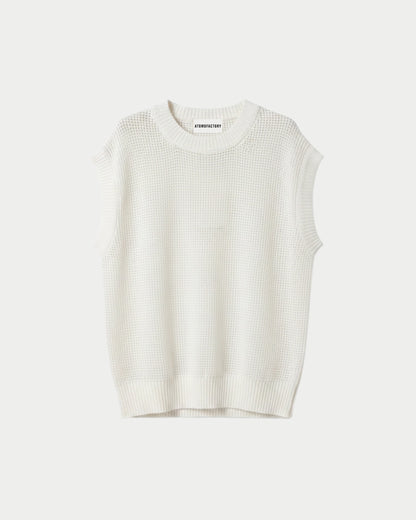 Perforated mesh sleeveless top