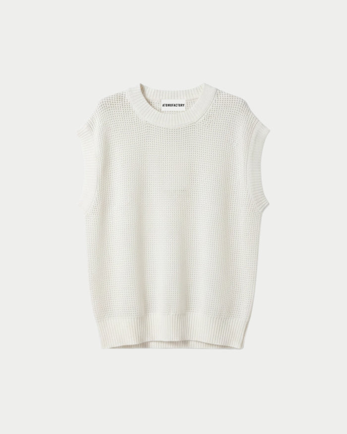 Perforated mesh sleeveless top