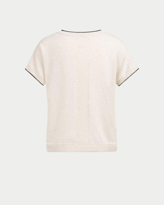 T-shirt in maglia con finiture arrotolate