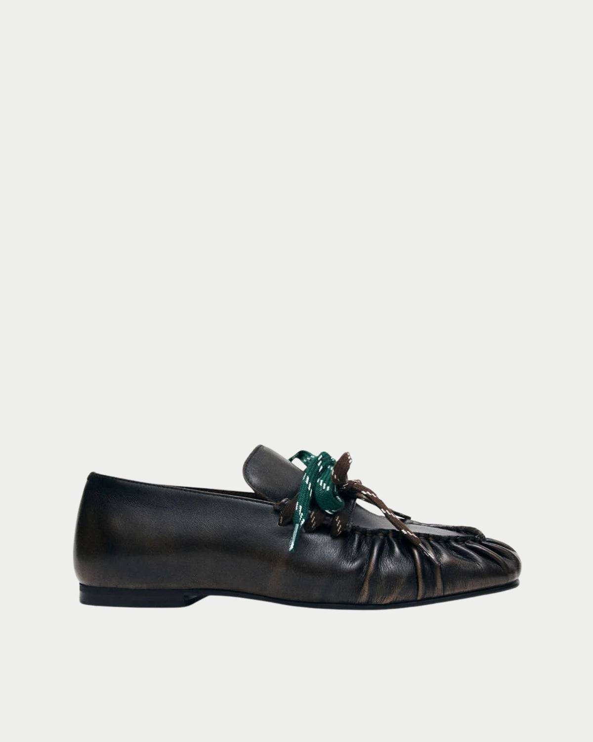 Mocassini Aven con lacci in pelle marrone effetto vintage