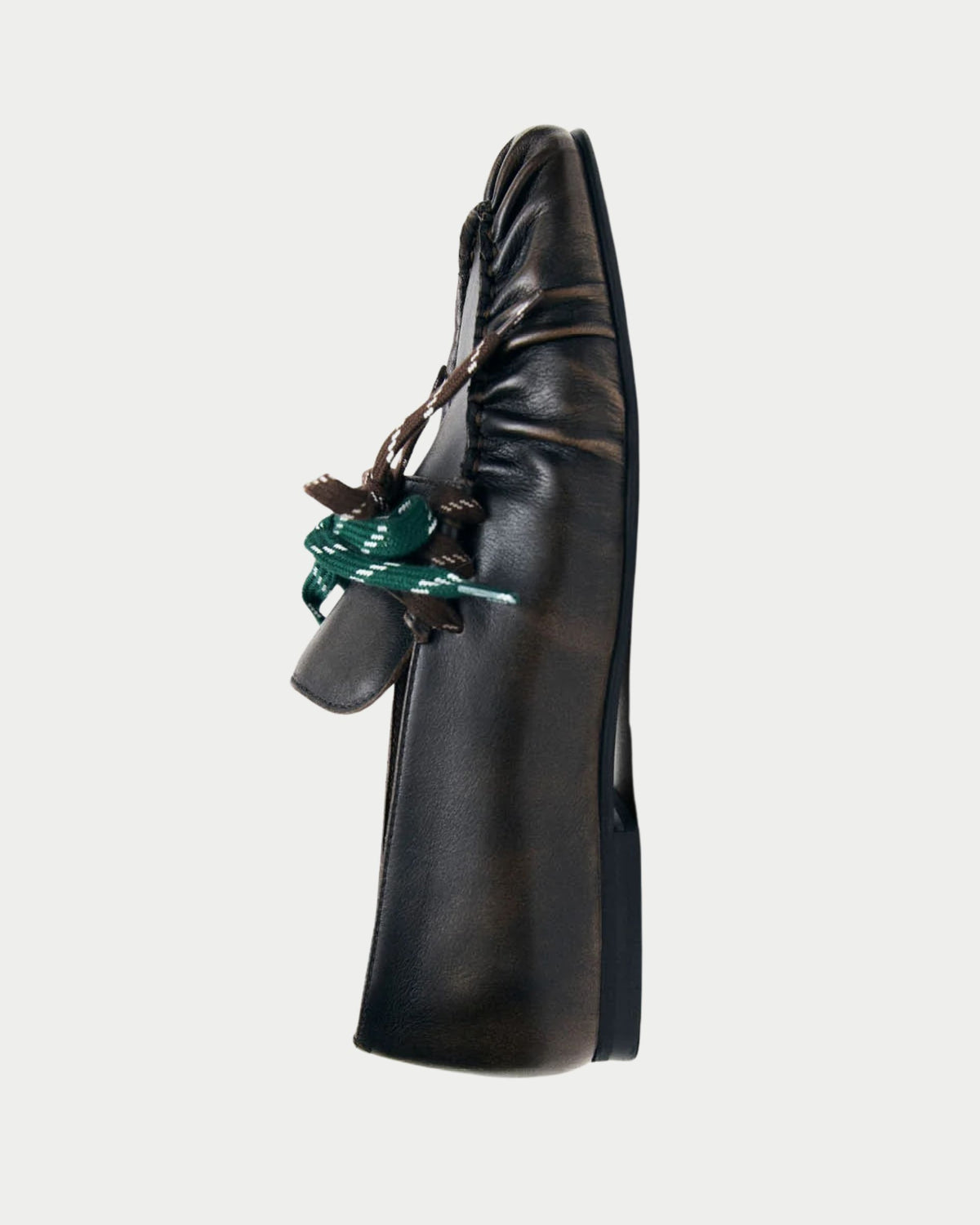 Mocassini Aven con lacci in pelle marrone effetto vintage