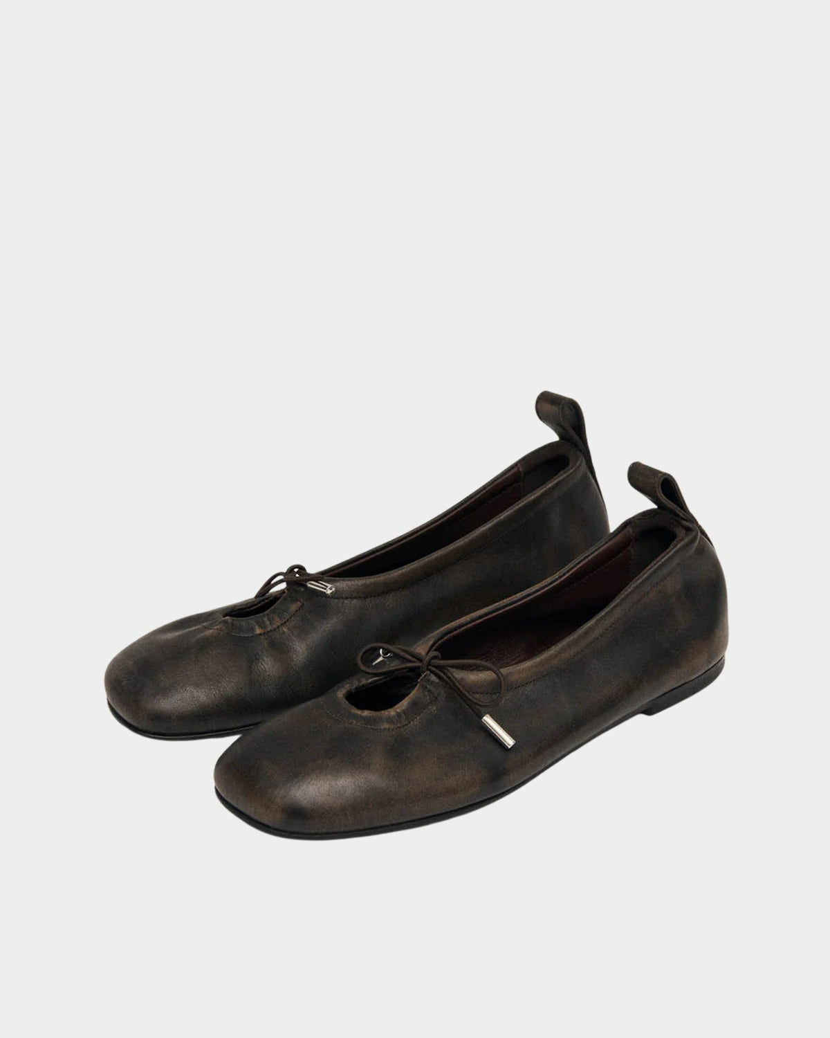 Rosalind vintage-effect leather ballet flats