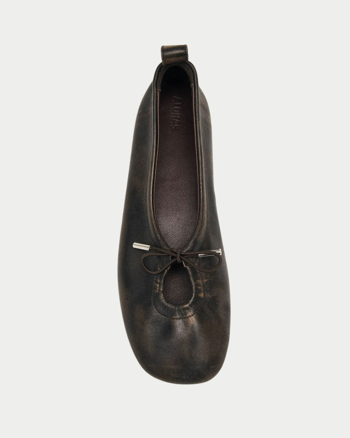 Rosalind vintage-effect leather ballet flats