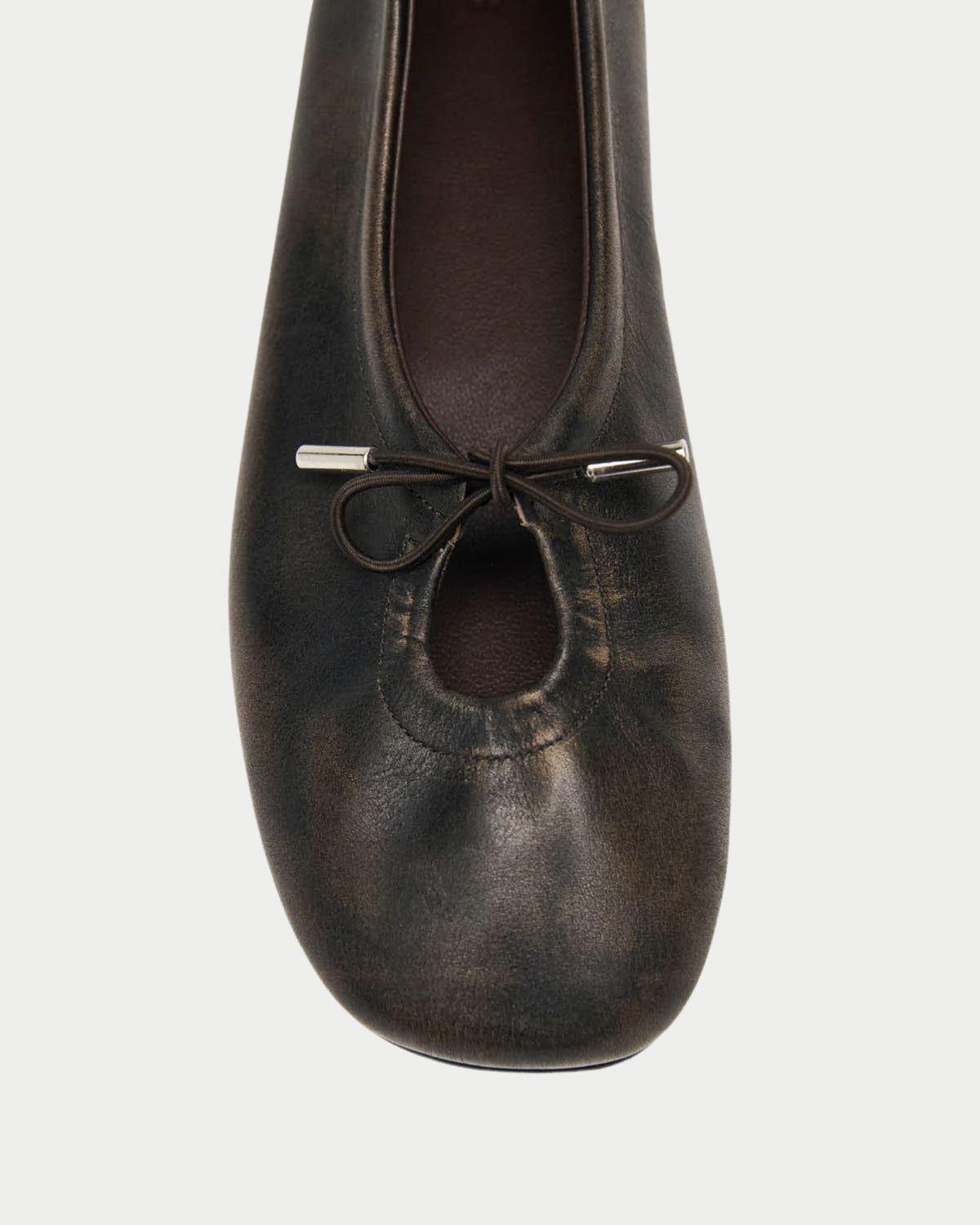 Rosalind vintage-effect leather ballet flats