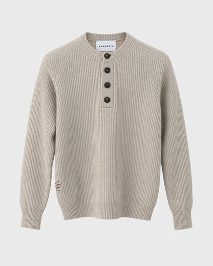 Maglia serafino in lana e cashmere