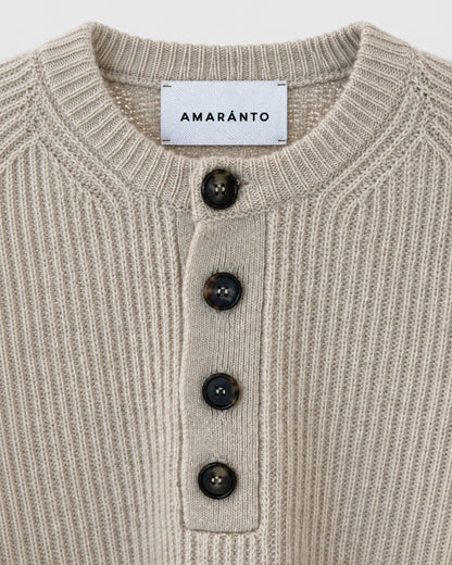 Maglia serafino in lana e cashmere