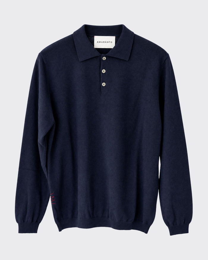 Poloshirt aus Baumwolle, Wolle und Kaschmir