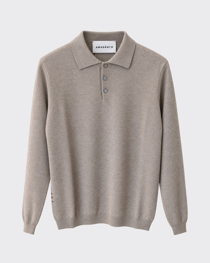 Poloshirt aus Baumwolle, Wolle und Kaschmir