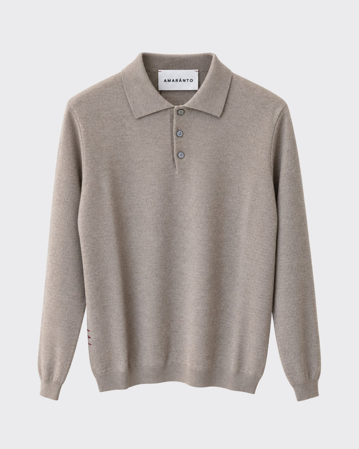 Poloshirt aus Baumwolle, Wolle und Kaschmir