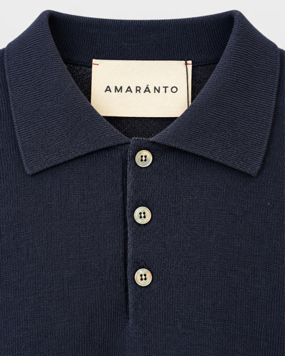 Maglia polo in cotone, lana e cashmere