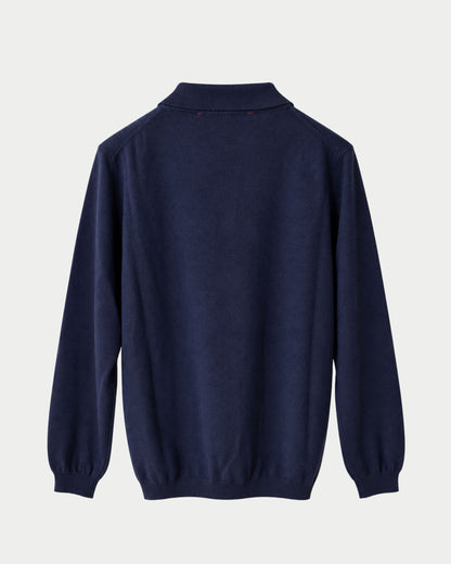 Maglia polo in cotone, lana e cashmere