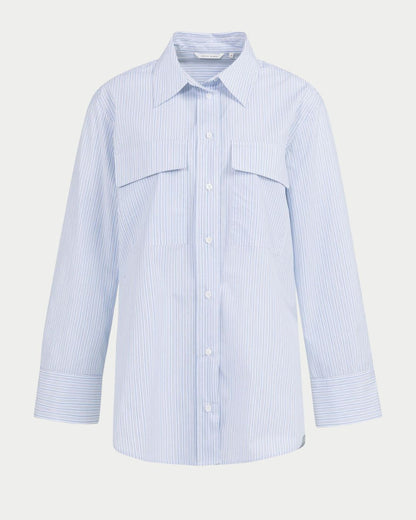 Camicia a righe dal taglio boyfriend con polsini regolabili