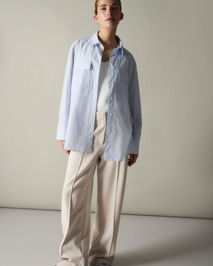 Camicia a righe dal taglio boyfriend con polsini regolabili