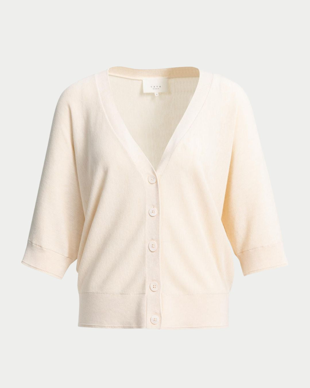 Cardigan in maglia con maniche corte a pipistrello
