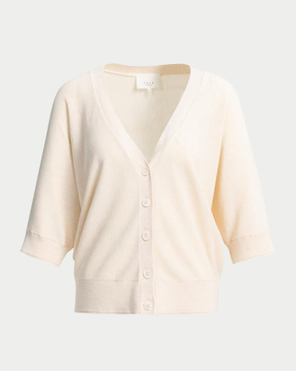 Cardigan in maglia con maniche corte a pipistrello