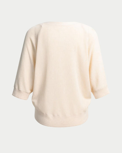 Cardigan in maglia con maniche corte a pipistrello