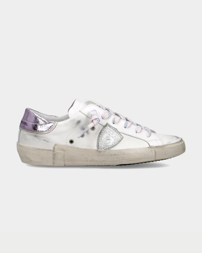 Sneakers Prsx Donna, Bianco Lilla metallizzato