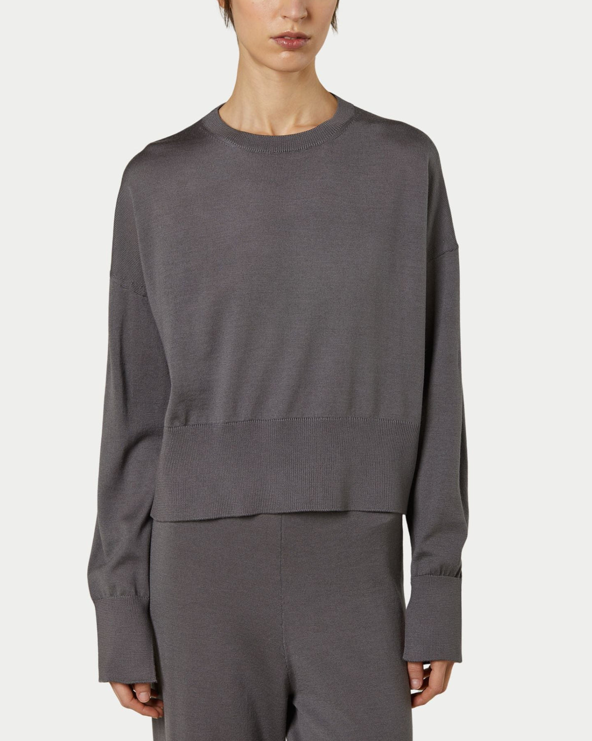 Crew neck, shaved, merino, yarn-dyed