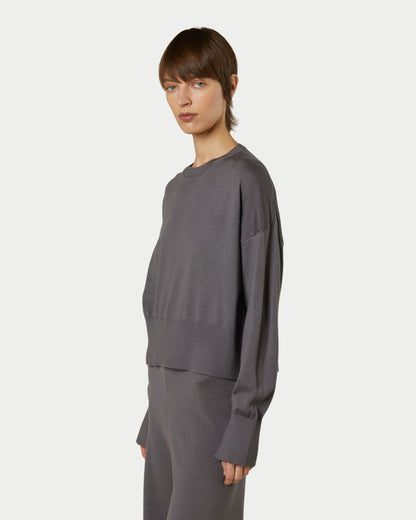 Crew neck, shaved, merino, yarn-dyed