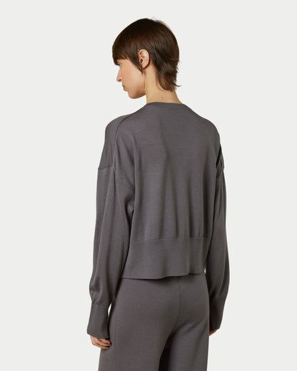 Crew neck, shaved, merino, yarn-dyed