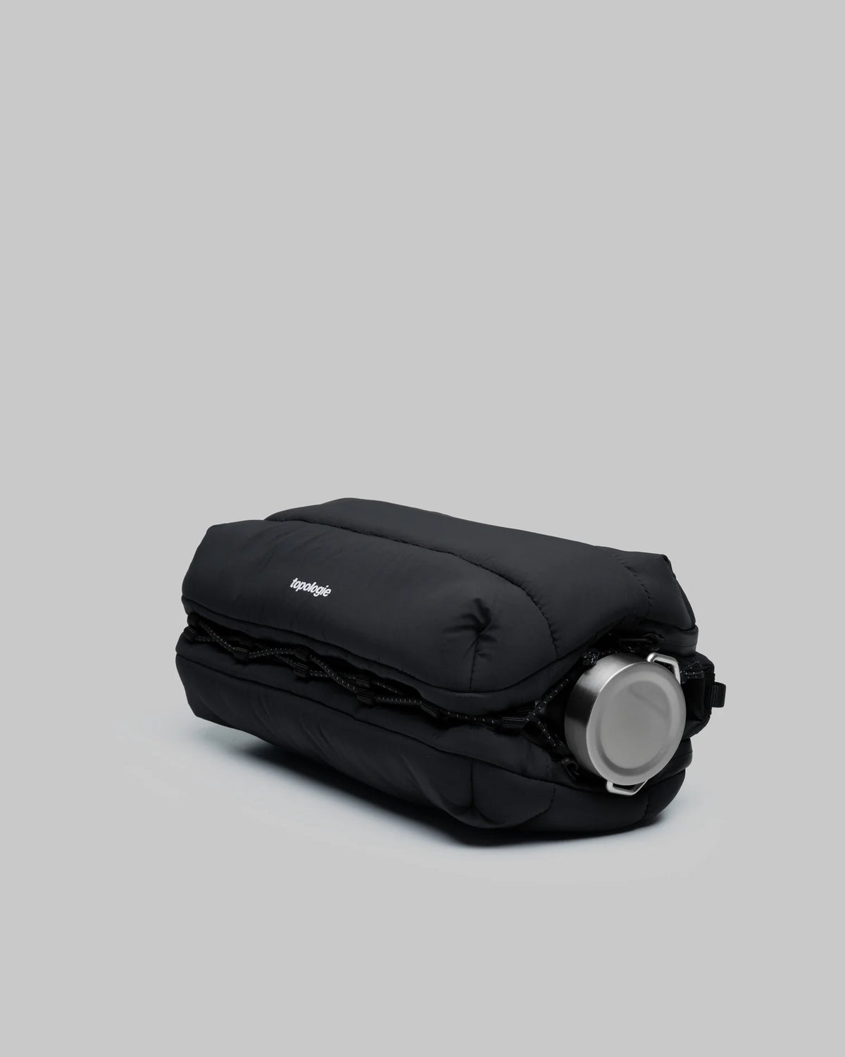 Borsa Bottle Sacoche L Black Silky Peach con tracolla 6mm Flash Persimmon