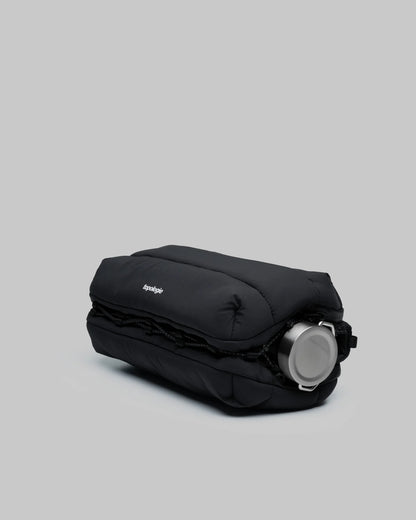 Borsa Bottle Sacoche L Black Silky Peach con tracolla 6mm Flash Persimmon